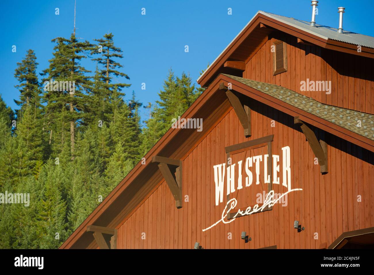 Whistler, BC, Canada: Whistler Creekside in summer - Stock Photo Stock Photo