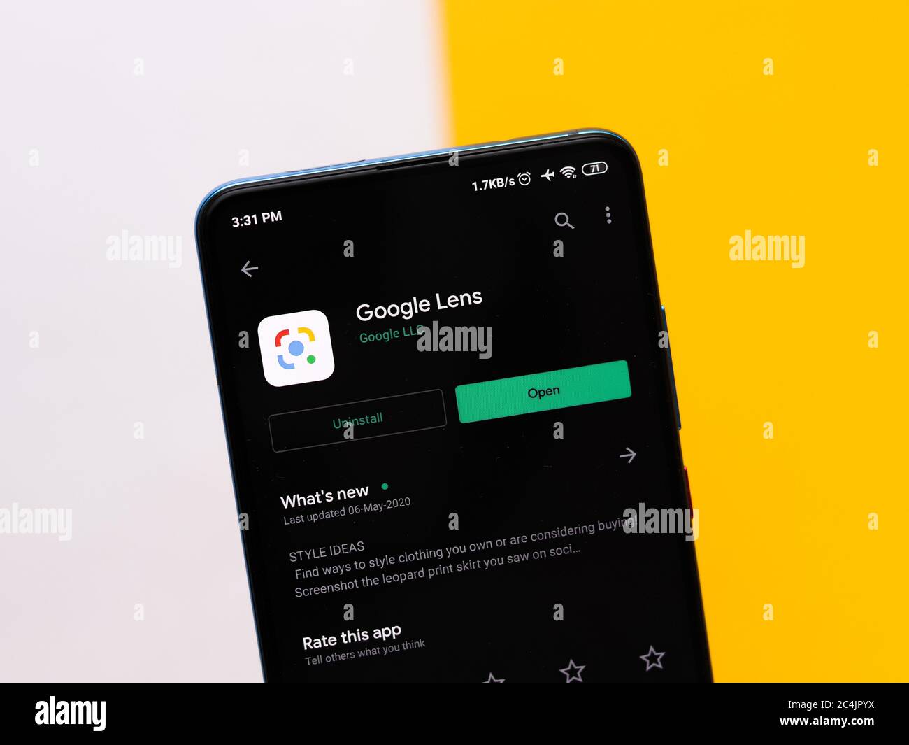 Assam, india June 25, 2020 Google lens to identify objects and text