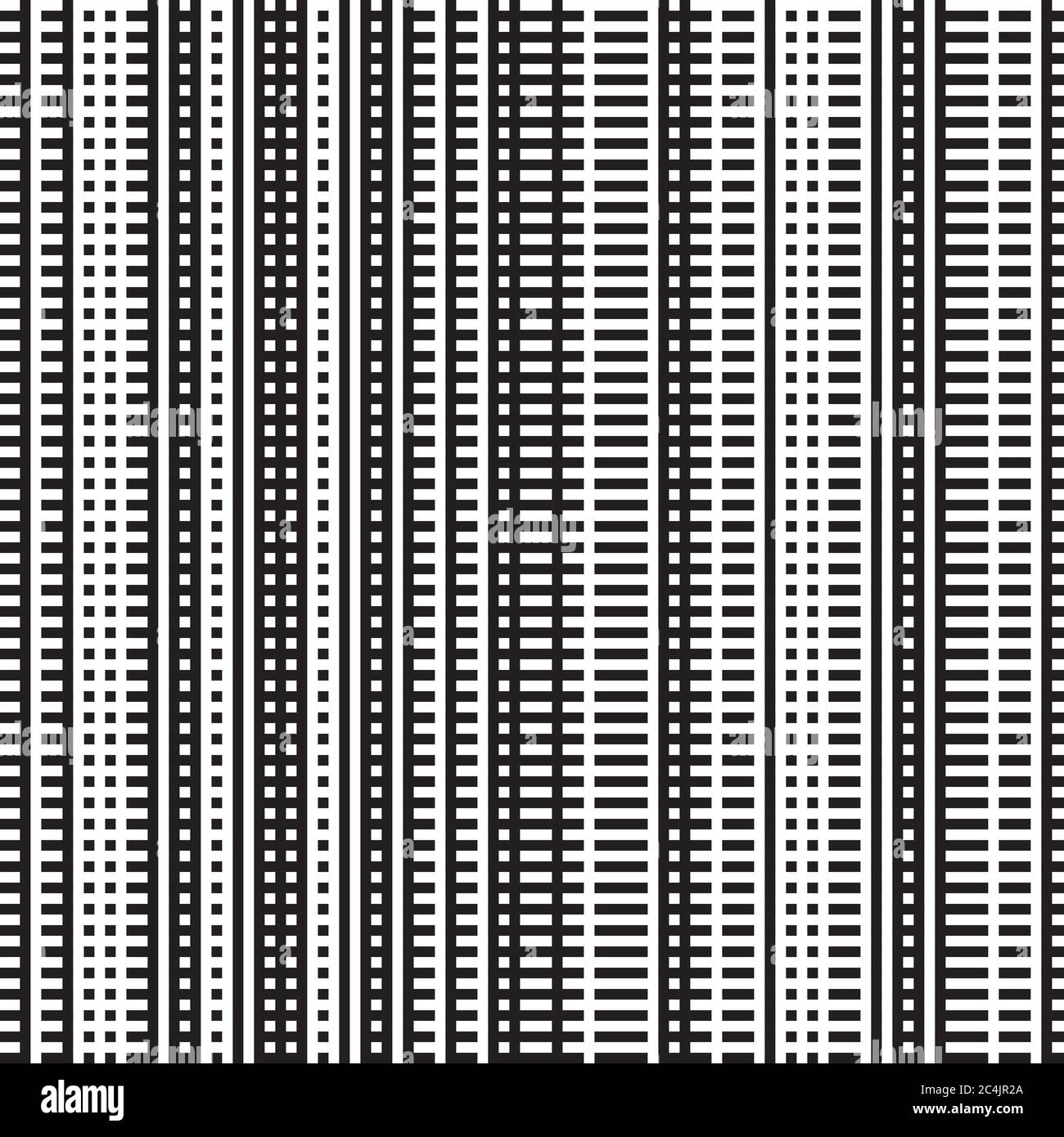 Seamless pattern with black and white lines Stock Vector