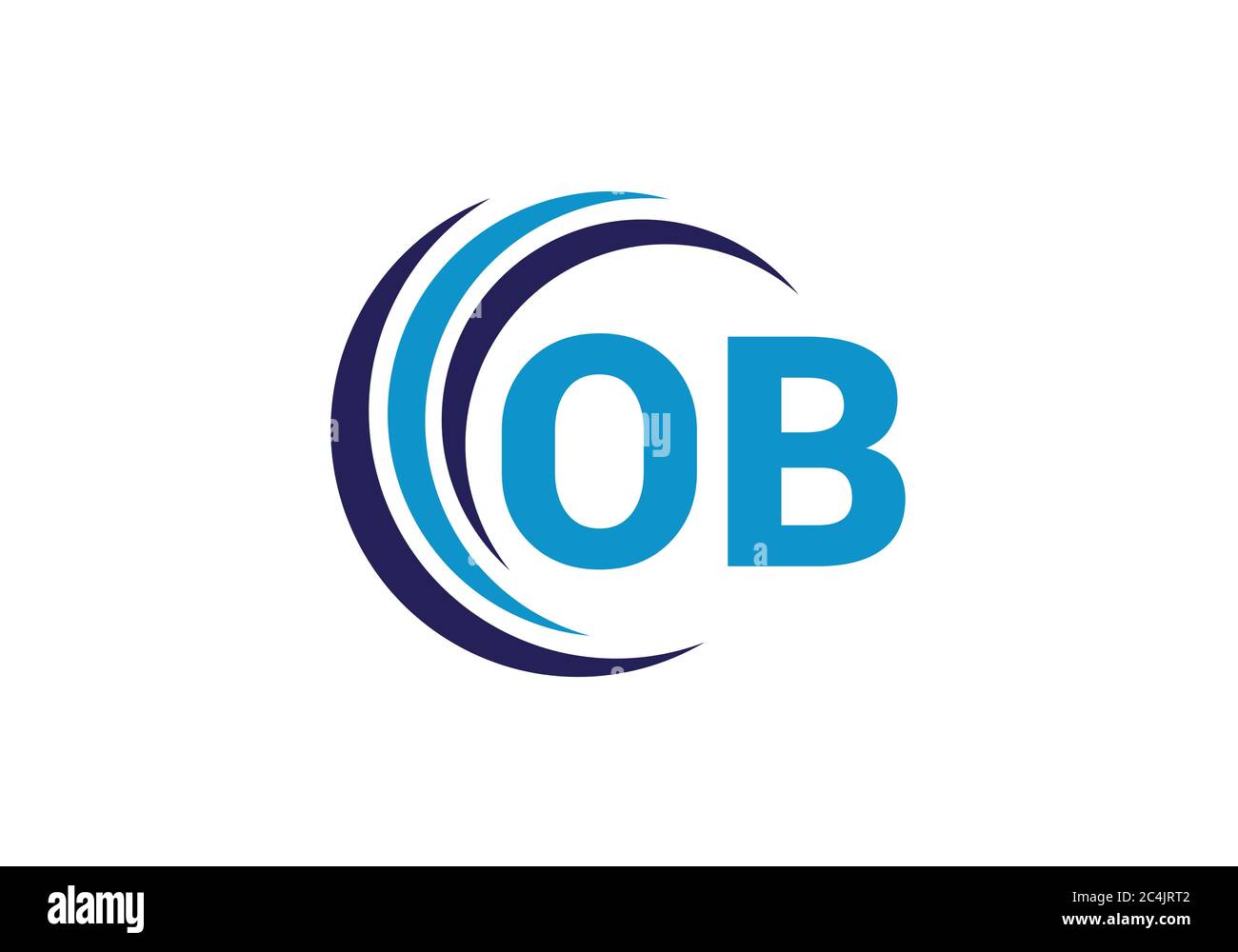 Initial Monogram Letter O B Logo Design Vector Template. O B Letter Logo Design Stock Vector