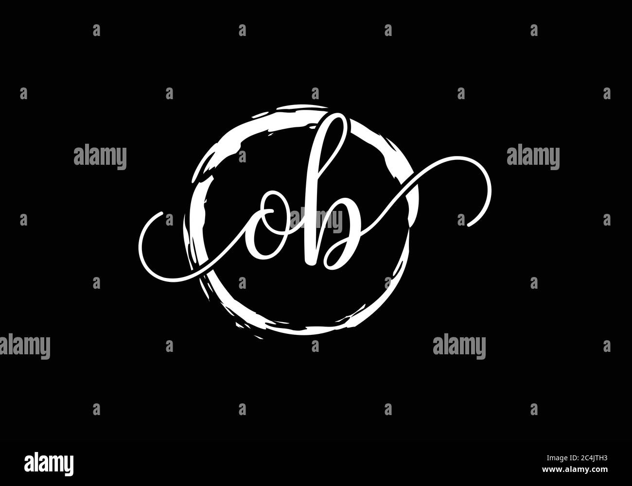 Initial Monogram Letter O B Logo Design Vector Template. O B Letter ...