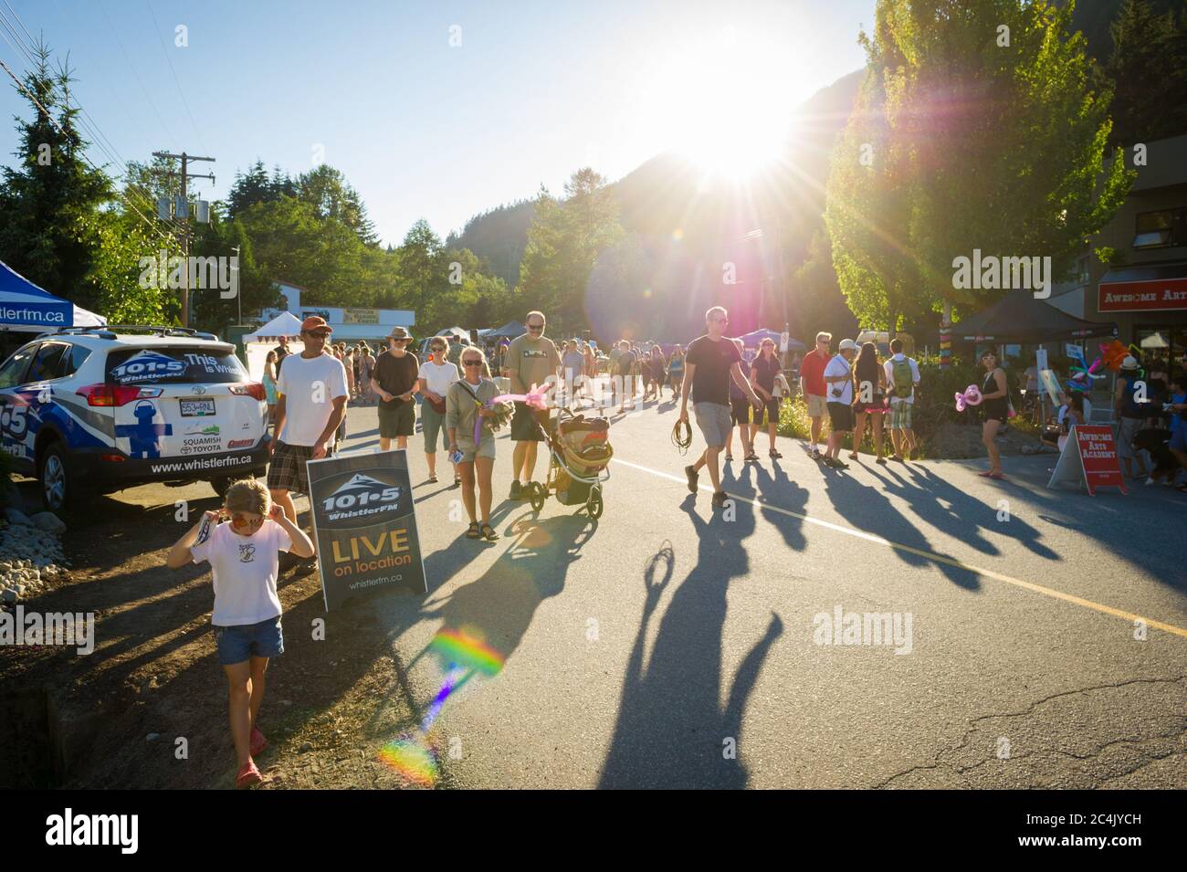 Whistler, BC, Canada: Function Junction Block Party - Stock Photo Stock Photo