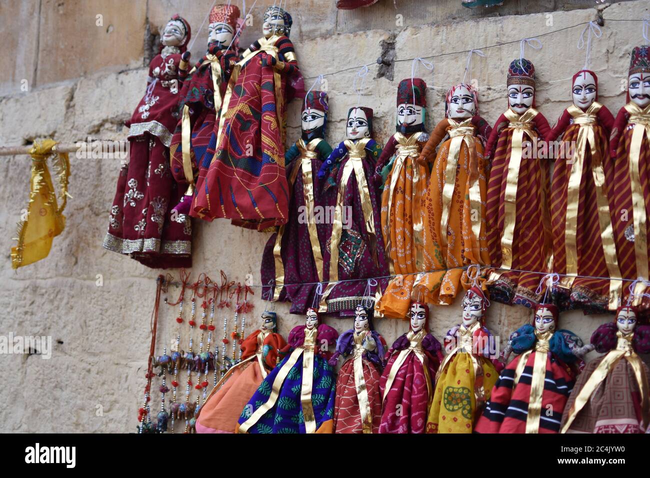 puppet doll or Kathputli is a string puppet theatre, native to Rajasthan, India Stock Photo