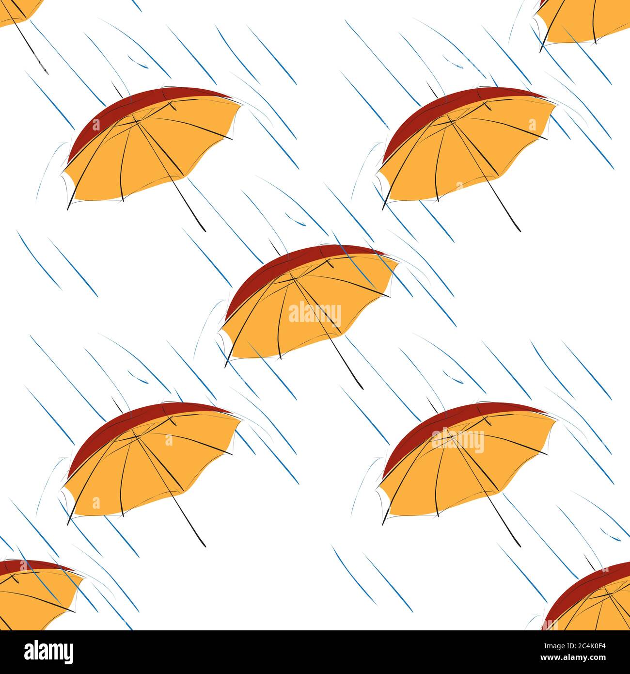 Seamless pattern with red umbrella Stock Vector