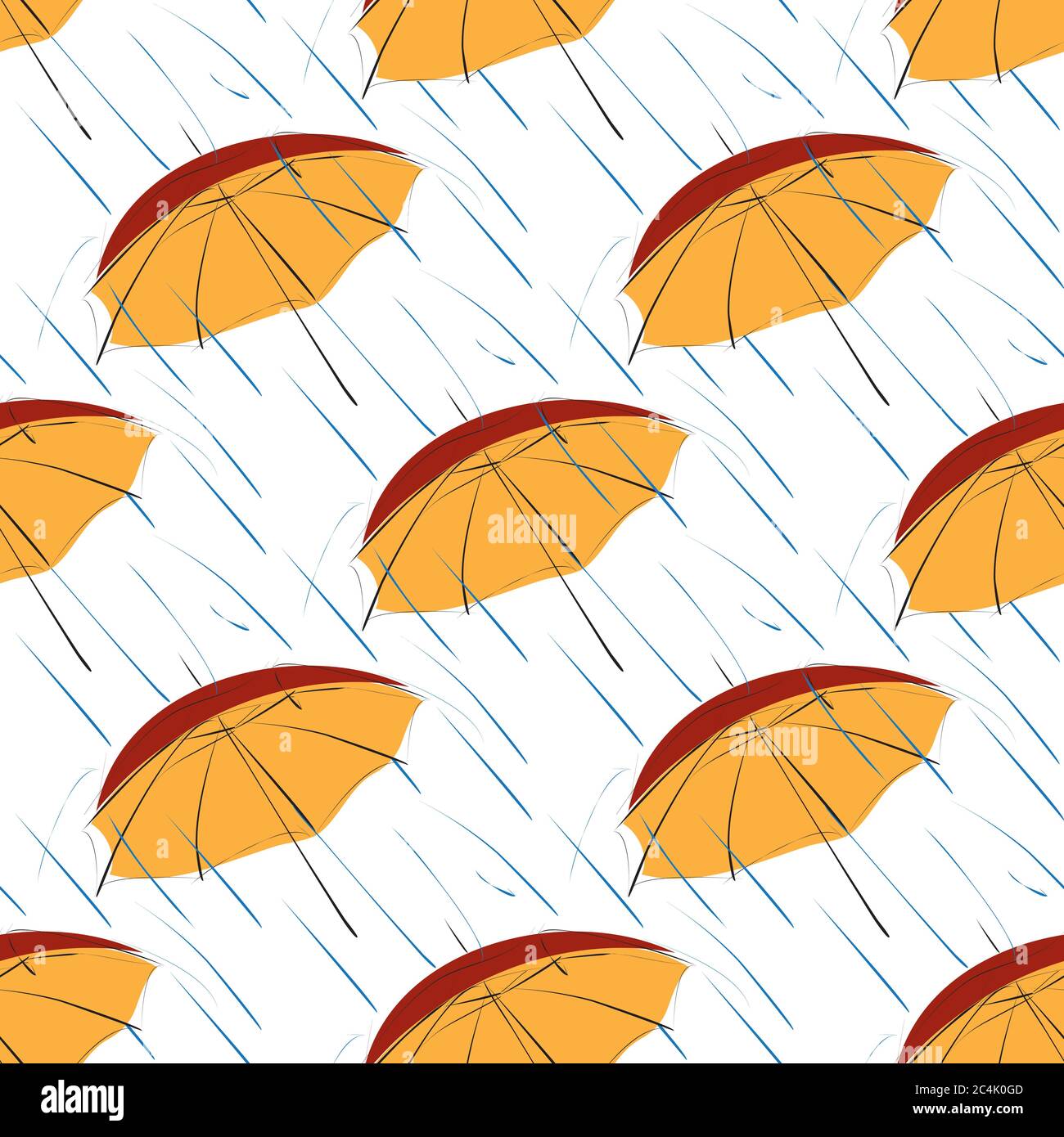 Seamless pattern with red umbrella Stock Vector