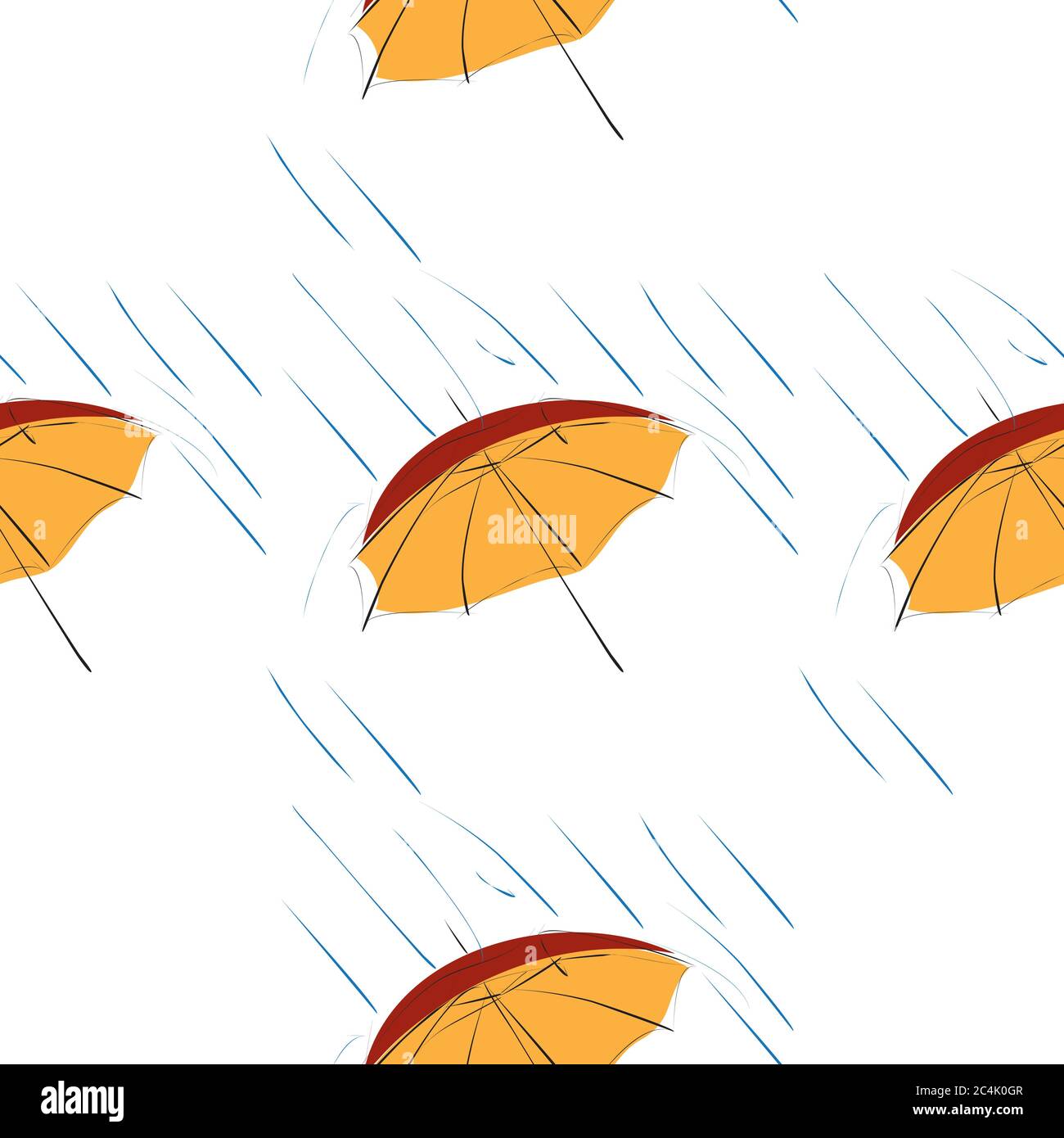 Seamless pattern with red umbrella Stock Vector