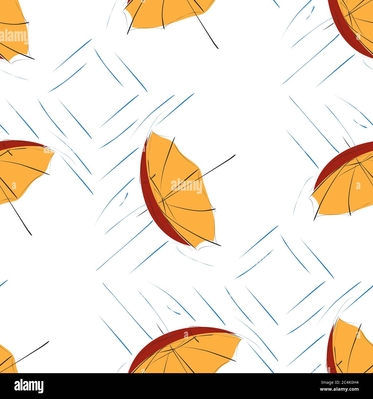 Seamless pattern with red umbrella Stock Vector
