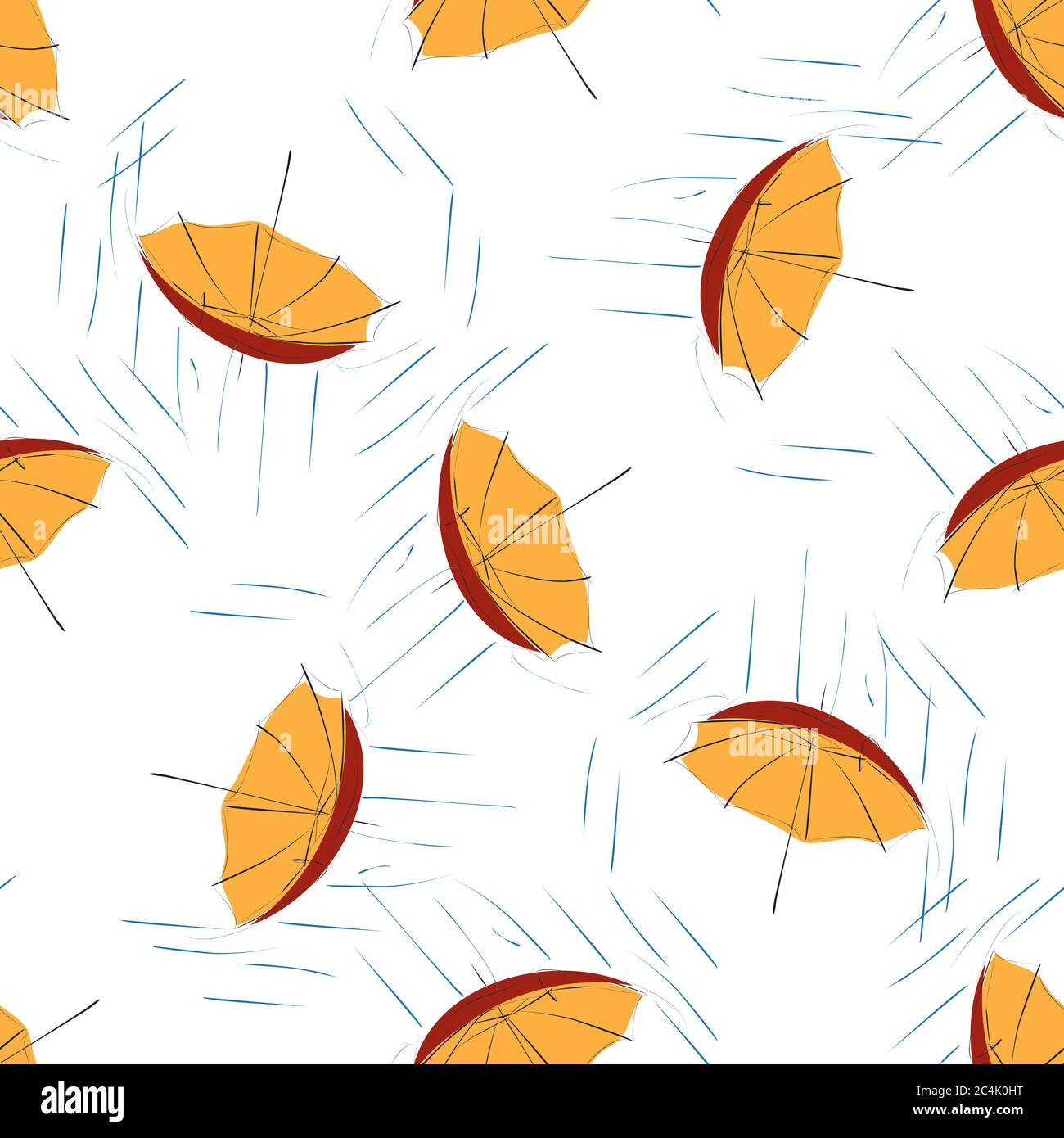 Seamless pattern with red umbrella Stock Vector