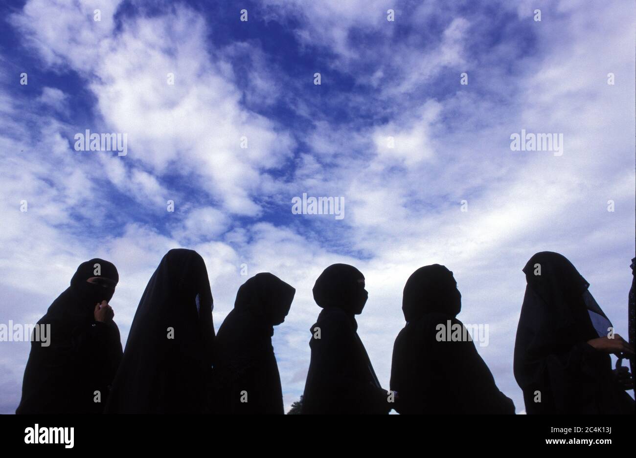 A bevy of ladies in Hijab (headscarf). Bangladesh. Stock Photo