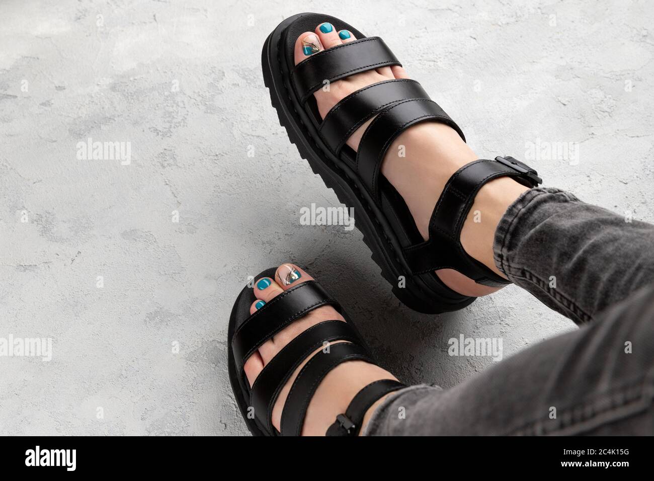 Black open toe shoes hi-res stock photography and images - Alamy