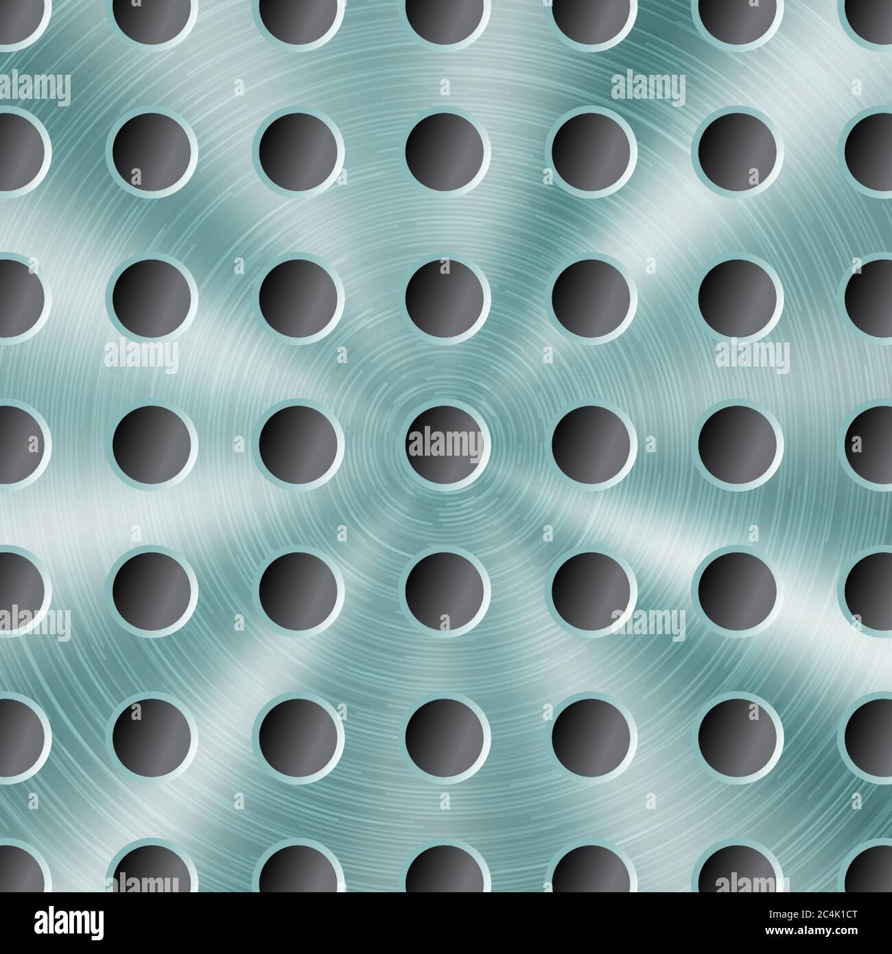 Abstract shiny metal background in light blue color with circular ...
