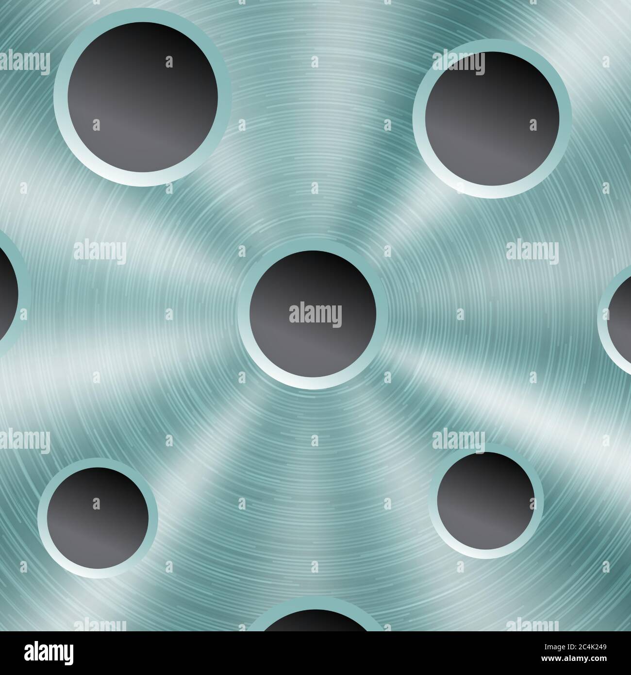 Abstract shiny metal background in light blue color with circular ...