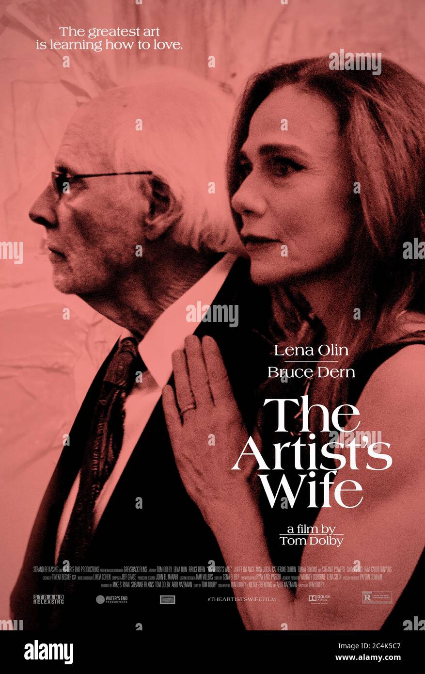 The Artist's Wife (2019) directed by Tom Dolby and starring Lena Olin, Bruce Dern, Juliet Rylance and Avan Jogia. An artist preparing for a show is diagnised with Alzheimer's disease and his wife finds herself in a crisis with incomplete artwork. Stock Photo