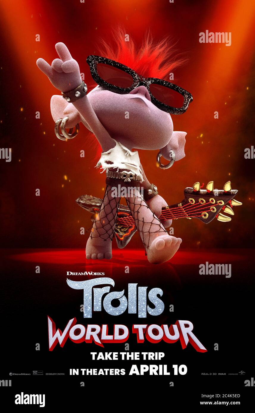 Trolls World Tour (2020) directed by Walt Dohrn and David P. Smith and starring Rachel Bloom as Barb. Stock Photo