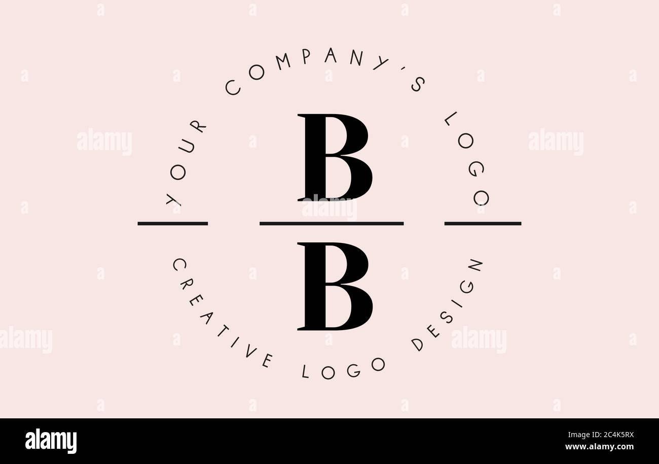 Letters BB B Logo set as a stamp or personal signature. Simple BB Icon ...
