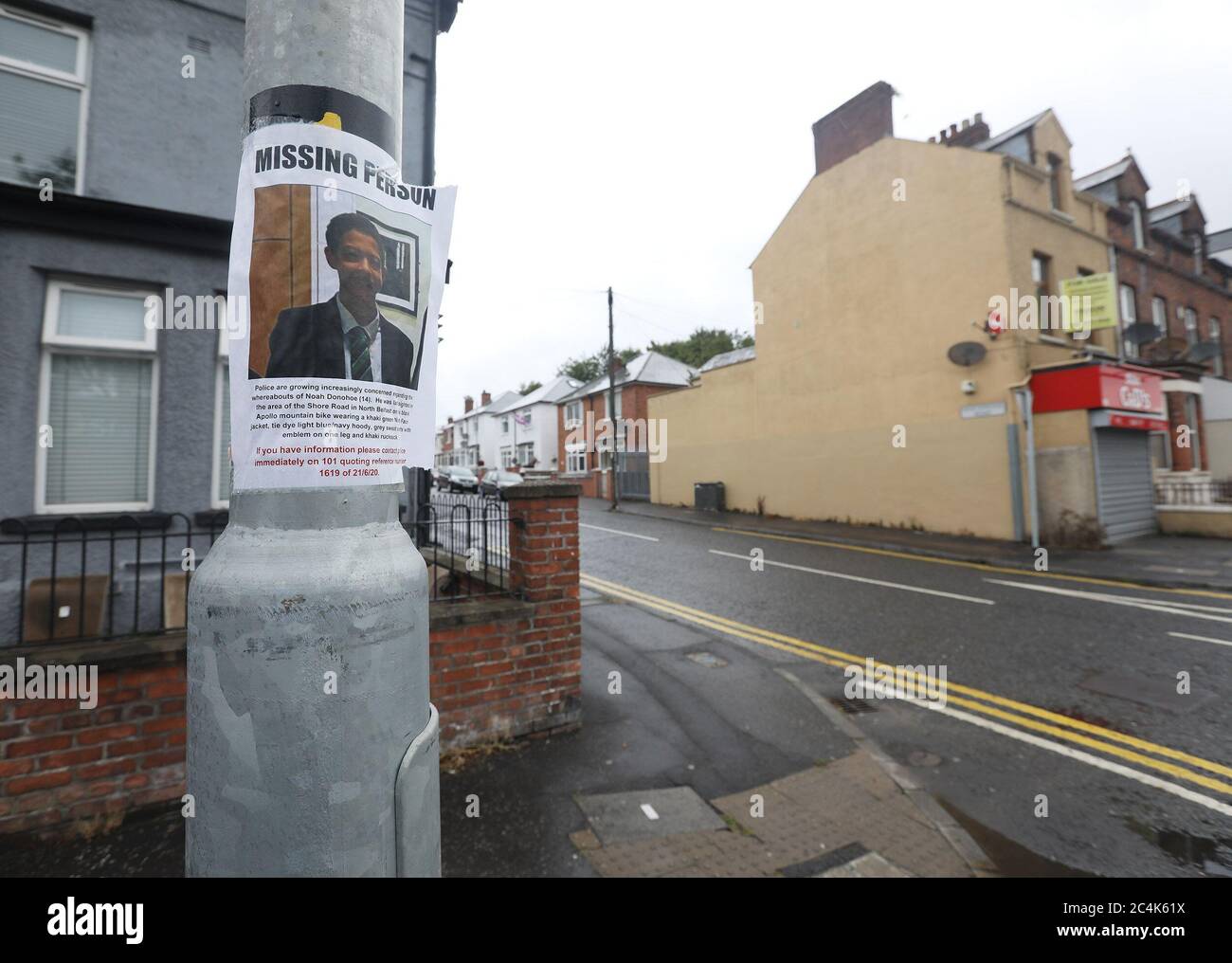 Northwood Road in Belfast, the general area where Noah Donohoe was last