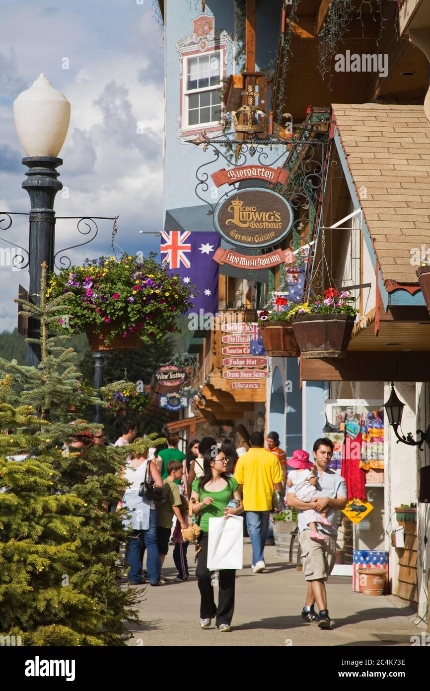 Leavenworth Bavarian Village, Washington State, USA Stock Photo