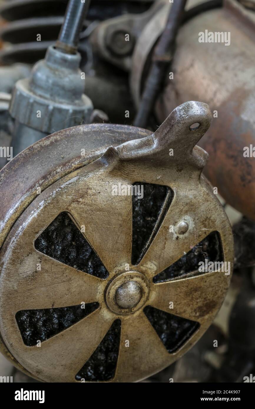 air filter of a historic bike engine Stock Photo Alamy