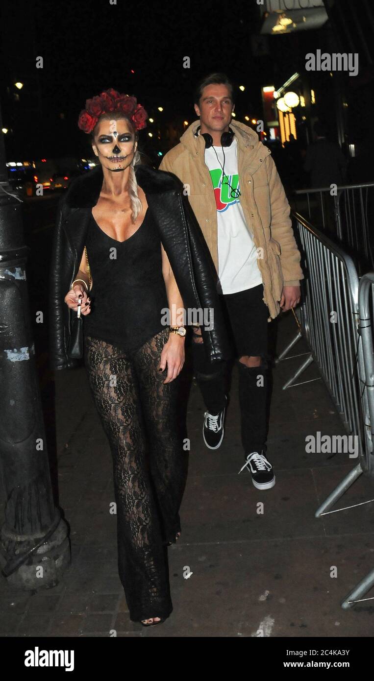 Lewis Bloor And His Plus 1 Arrive For The Halloween Bash At Club Aquarium In Shoreditch Stock Photo Alamy