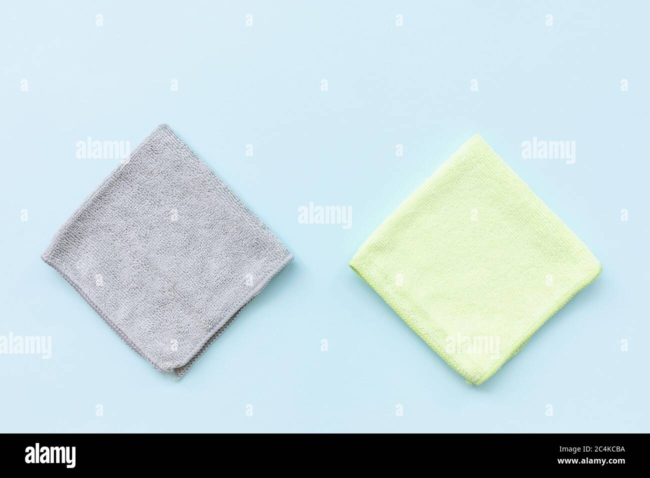 Two new microfiber cloth for cleaning and dusting Stock Photo