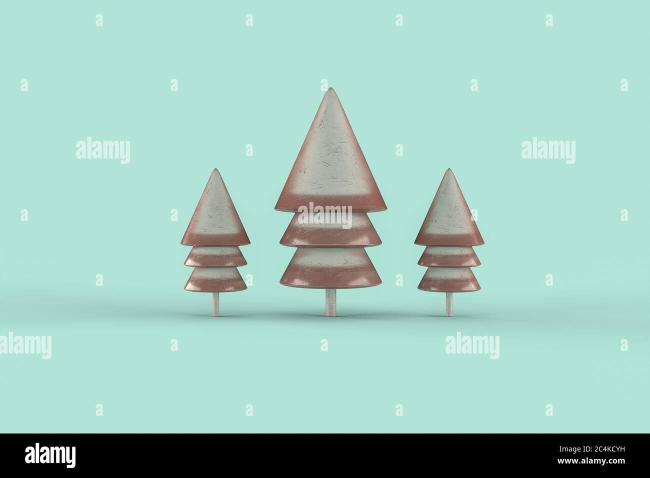 Christmas tree minimalist wallpaper . 3d rendering . 3d illustration. Merry Christmas concept Stock Photo