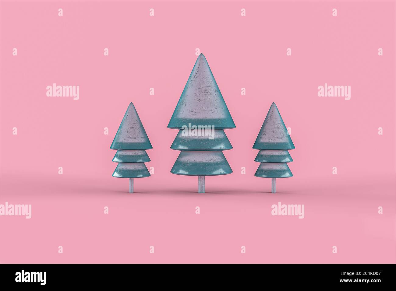 Christmas tree minimalist wallpaper . 3d rendering . 3d illustration. Merry Christmas concept Stock Photo