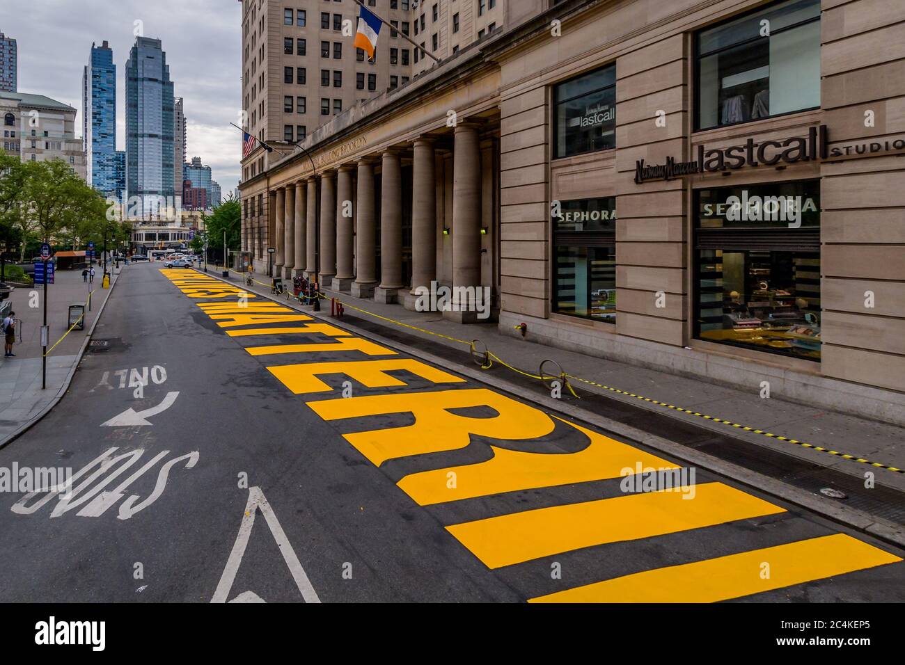 Usa 27th June 2020 A Massive Black Lives Matter Mural Was Painted In Large Yellow Letters