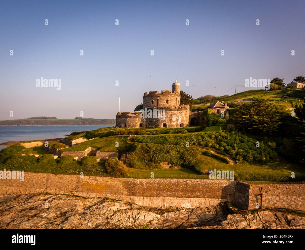 The castle of St Mawes, built by Henry VIII as a bulwark against the Pope's crusaders Stock Photo