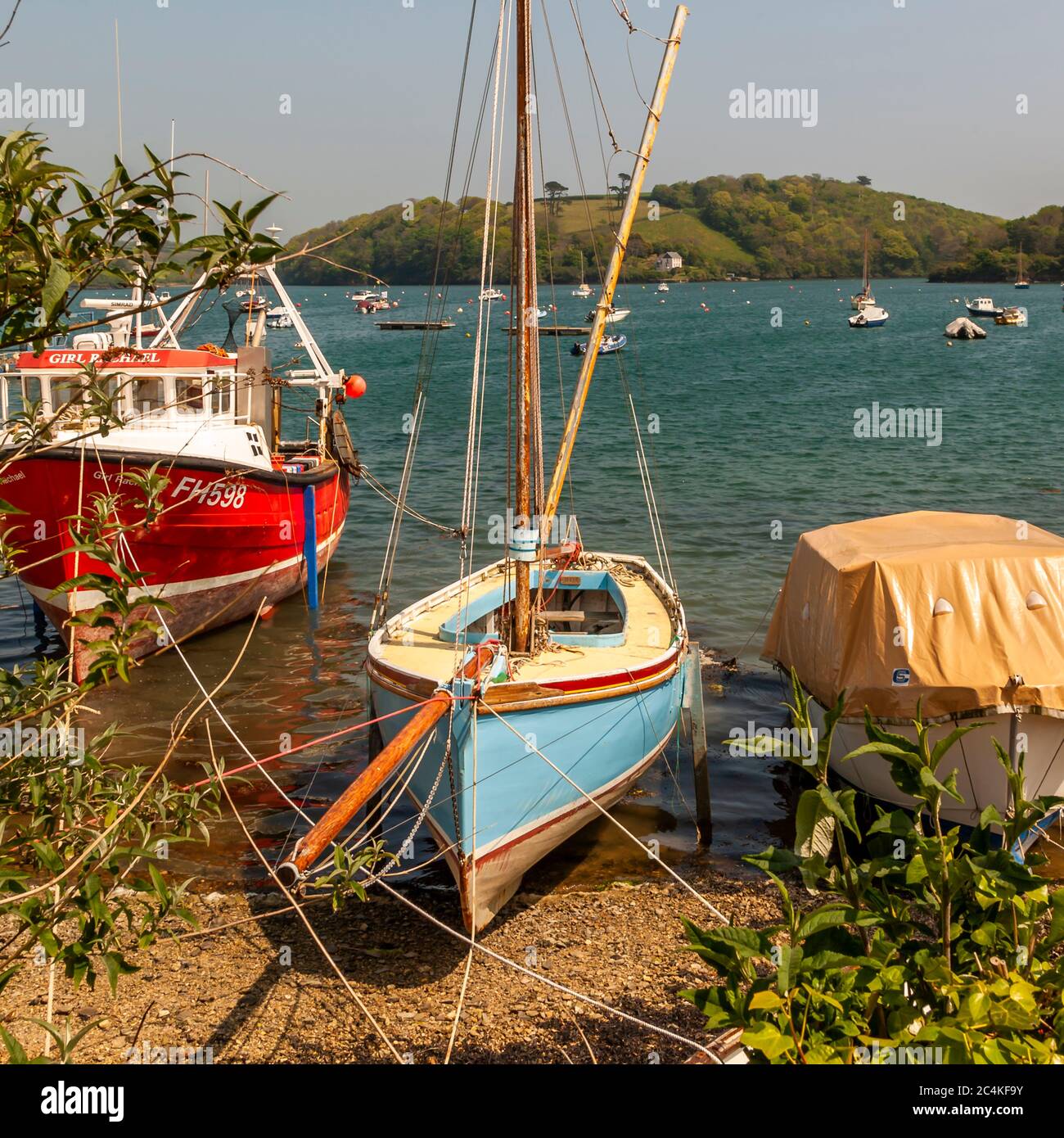You don't immediately see, that this sailing boat is used for oyster fishing Stock Photo