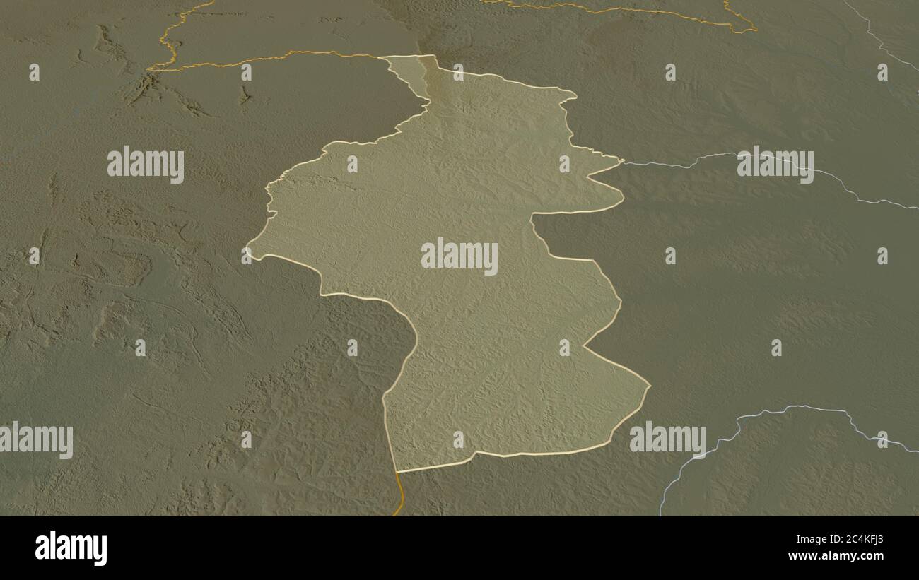 Zoom in on CuvetteOuest (region of Republic of Congo) outlined