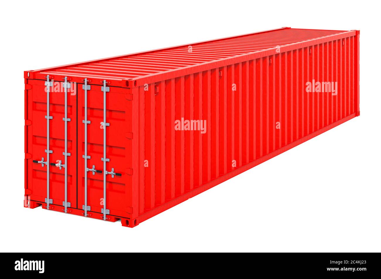 Red40 Container Red cargo container 40 feet. 3D rendering isolated on white background ...
