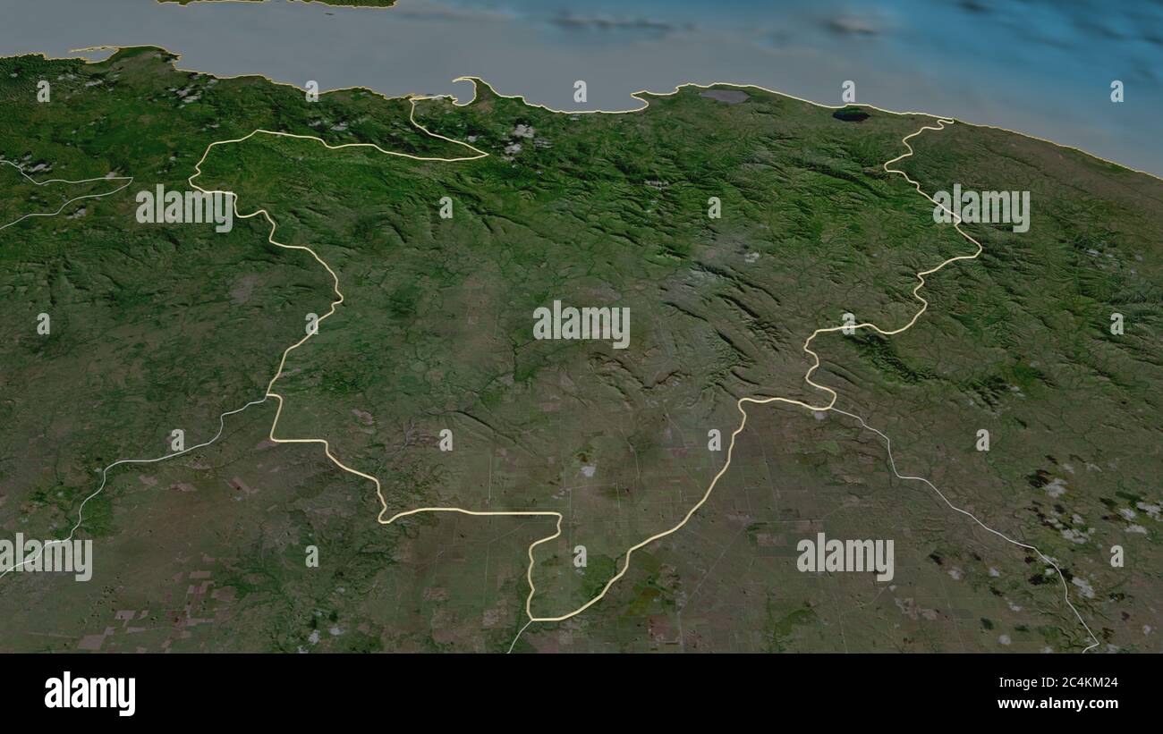El Seibo Rd Zoom in on El Seybo (province of Dominican Republic) outlined. Oblique ...