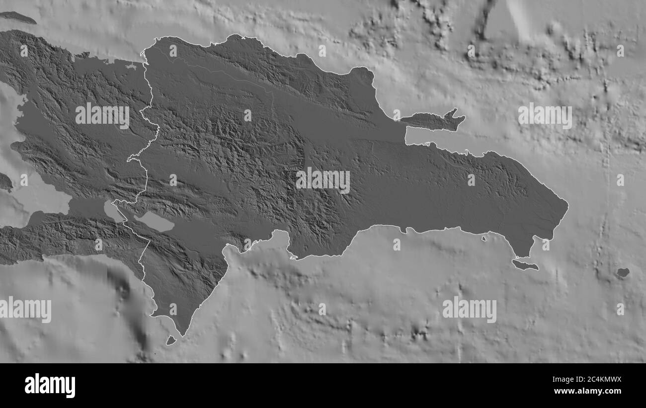 Mapa Rd 3d Outlined shape of the Dominican Republic area. Bilevel elevation map ...