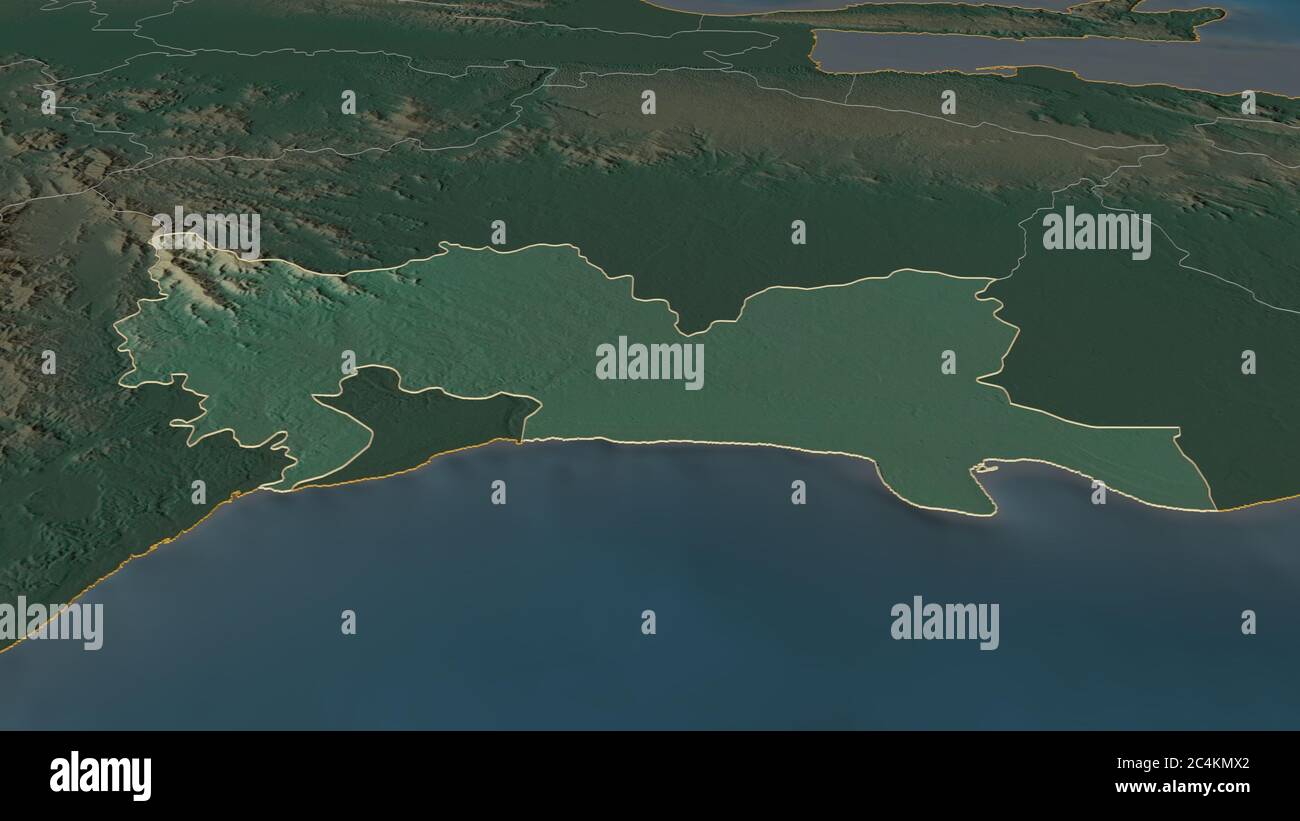 Mapa Rd 3d Zoom in on Santo Domingo (province of Dominican Republic) outlined ...