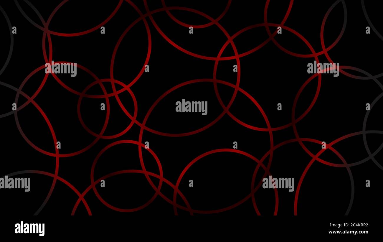 Abstract dark background of intersecting circles in red colors Stock ...