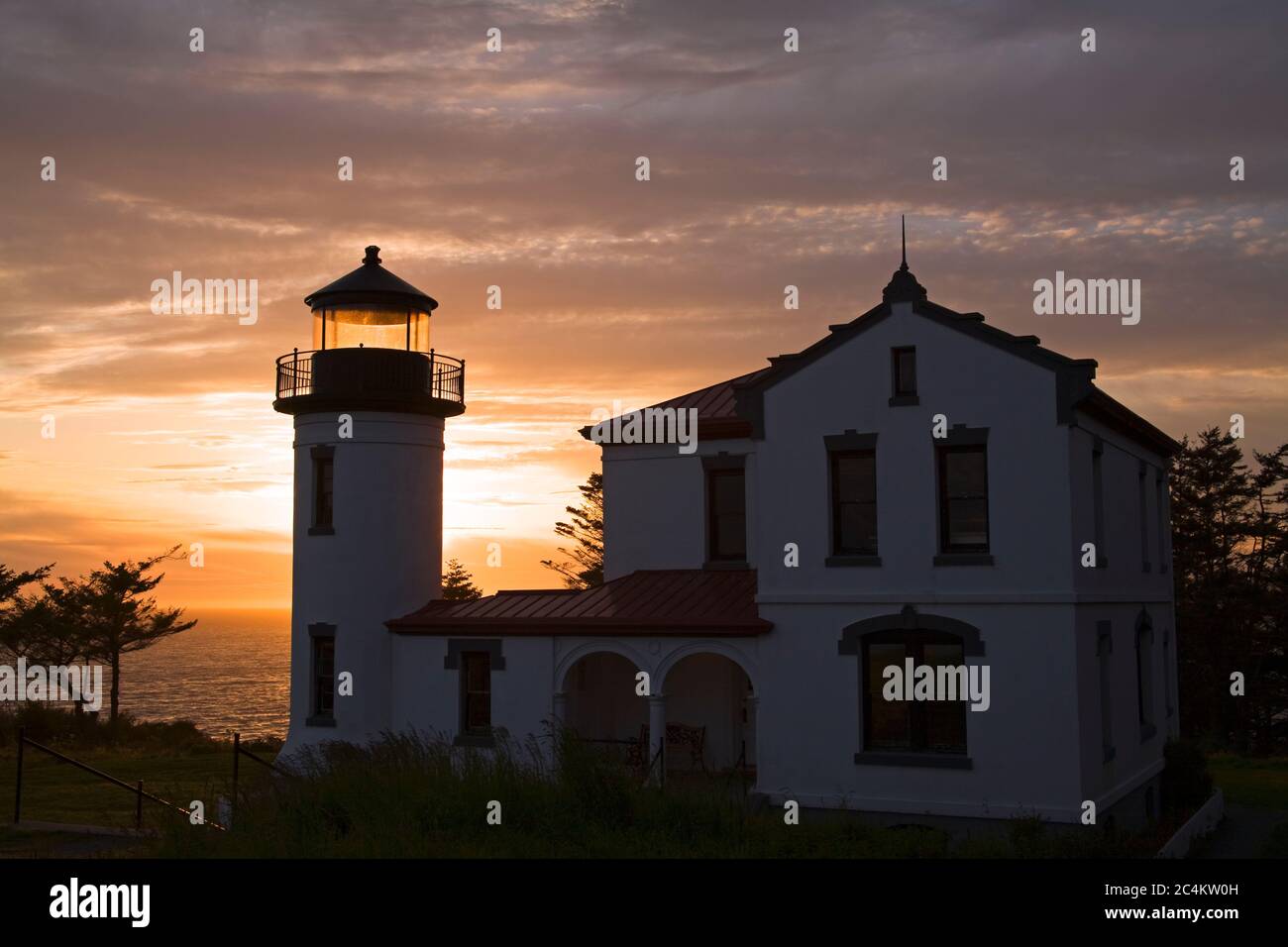Admiralty Head Lighthouse, Fort Casey State Park, Whidbey Island, Washington State, USA Stock Photo