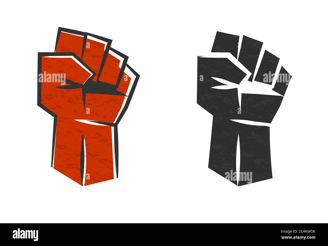 Red clenched fist symbol of revolution vector Stock Vector