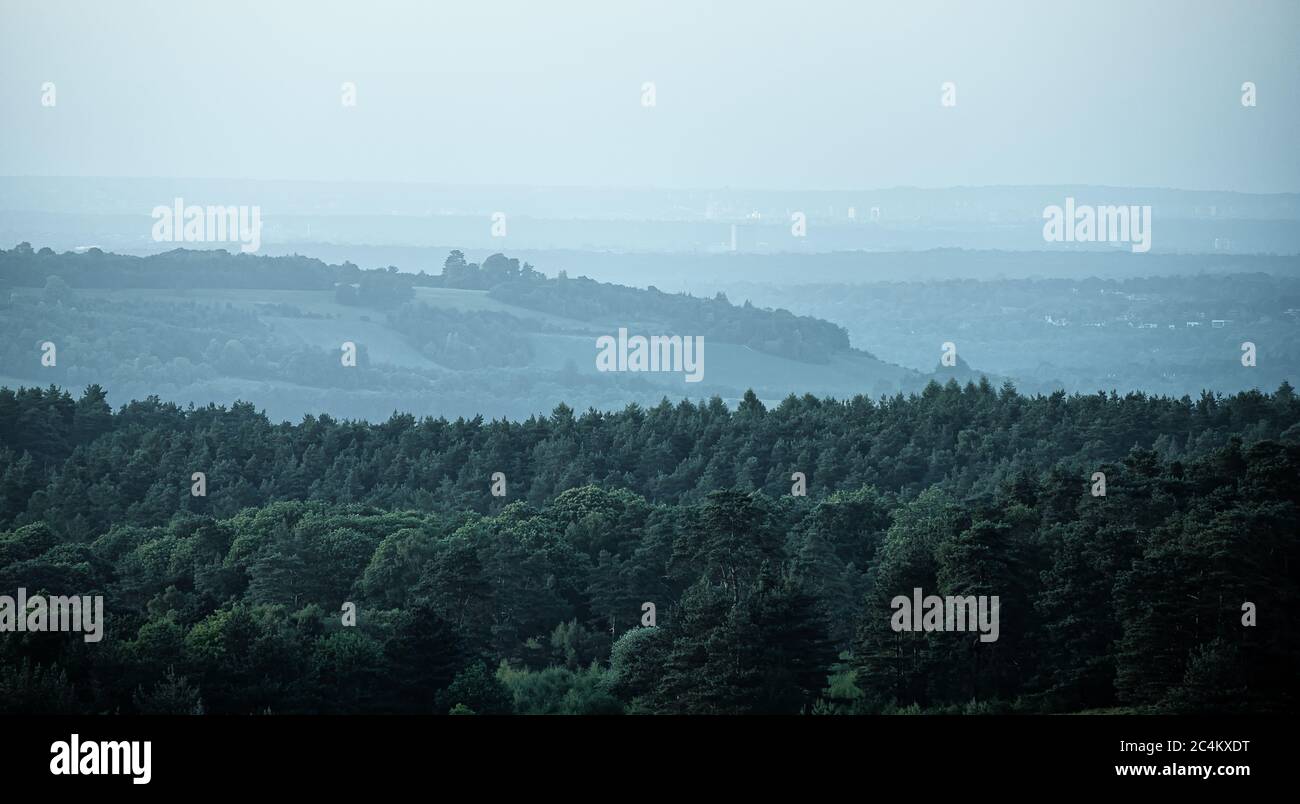 Surrey Hills view from Leith Hill Stock Photo Alamy