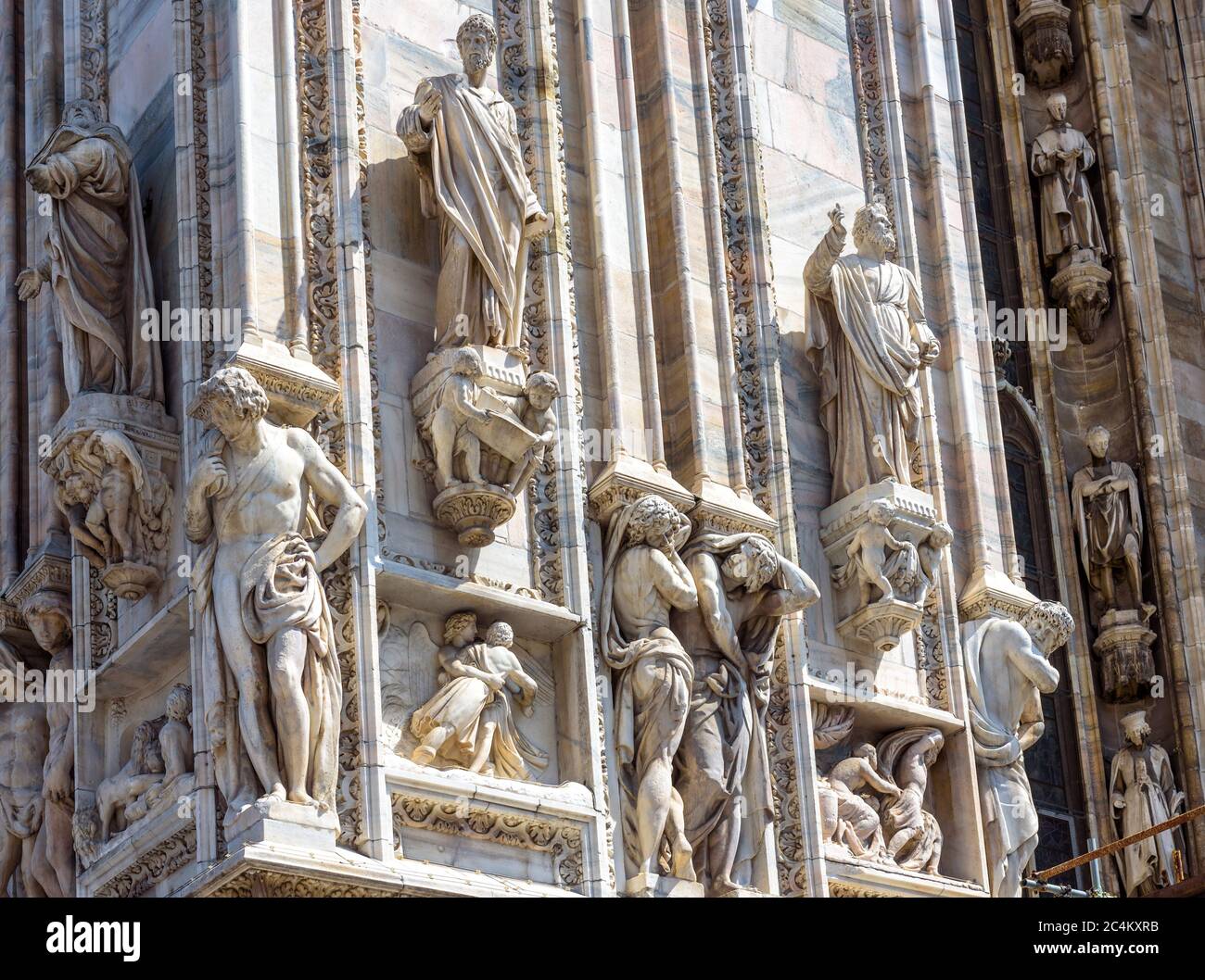 Milan Cathedral (Duomo di Milano) closeup, Milan, Italy. Detail of