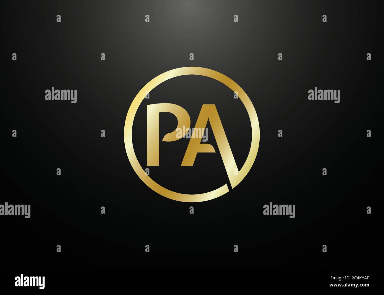 Initial Monogram Letter P A Logo Design Vector Template. P A Letter ...