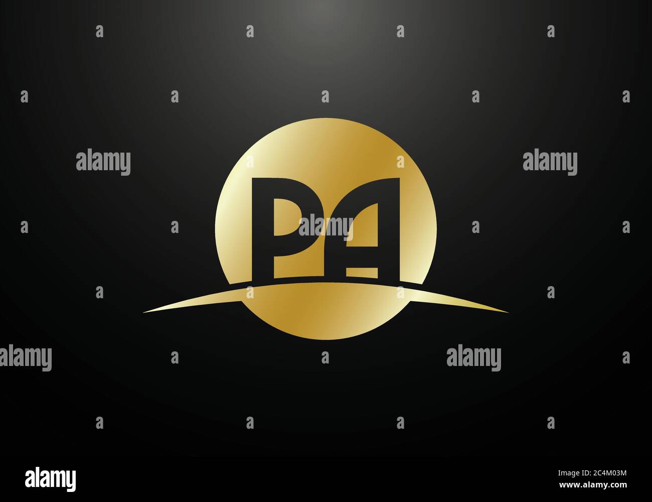 Initial Monogram Letter P A Logo Design Vector Template. P A Letter Logo Design Stock Vector