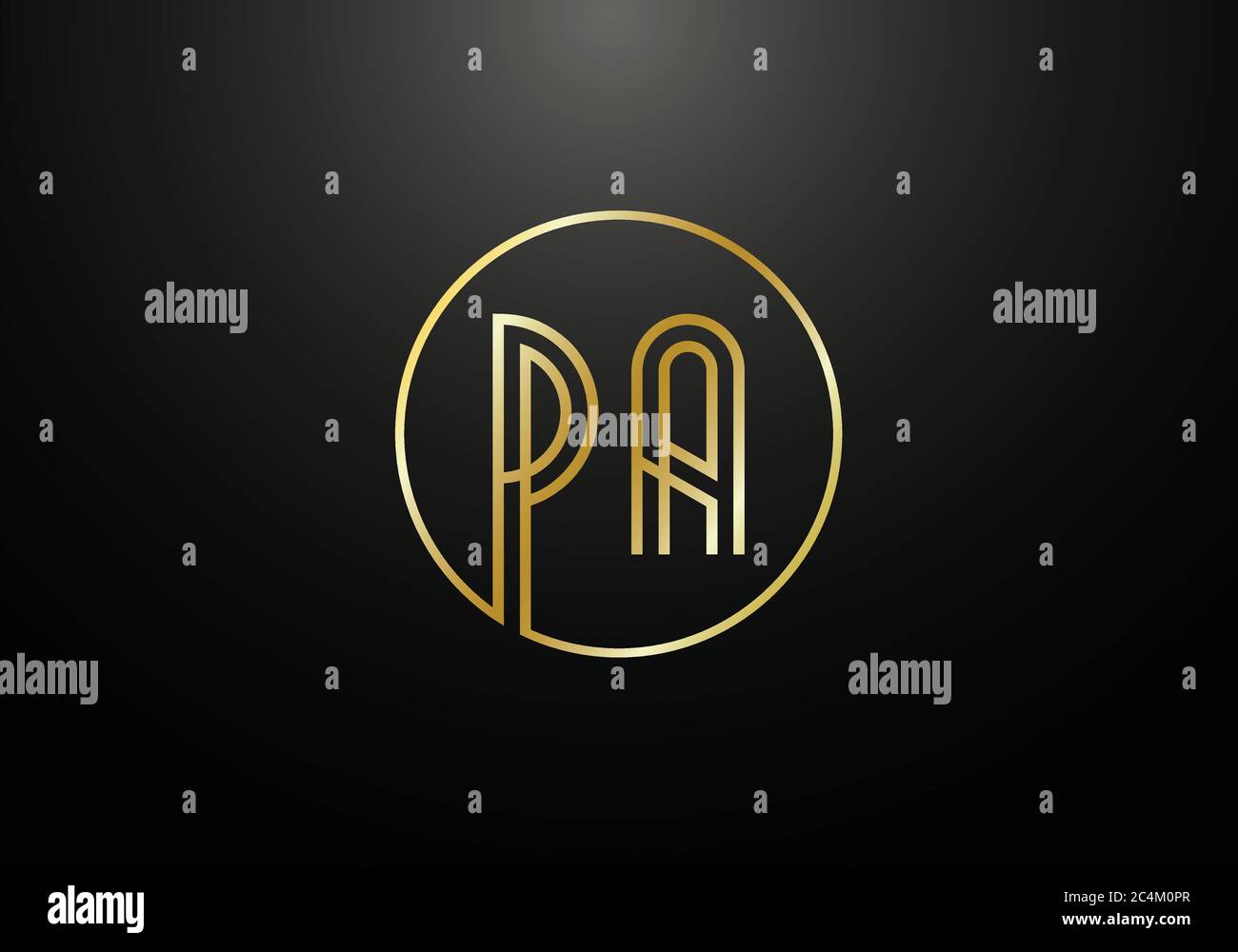 Initial Monogram Letter P A Logo Design Vector Template. P A Letter ...