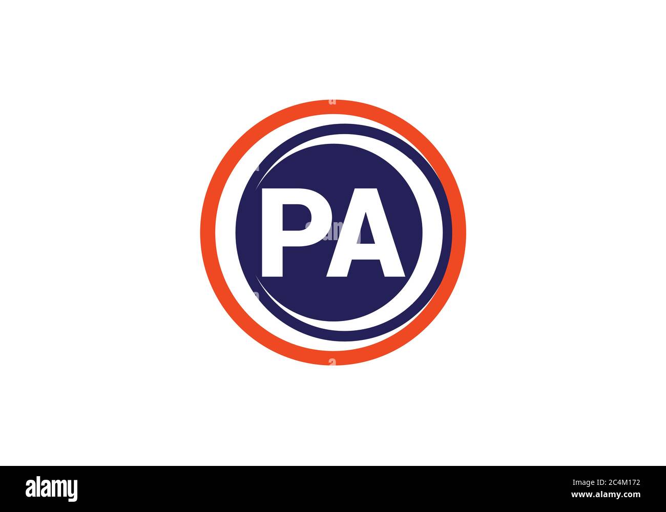 Initial Monogram Letter P A Logo Design Vector Template. P A Letter Logo Design Stock Vector