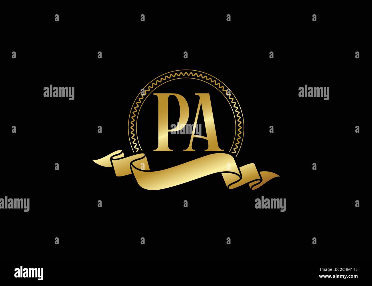 Initial Monogram Letter P A Logo Design Vector Template. P A Letter ...