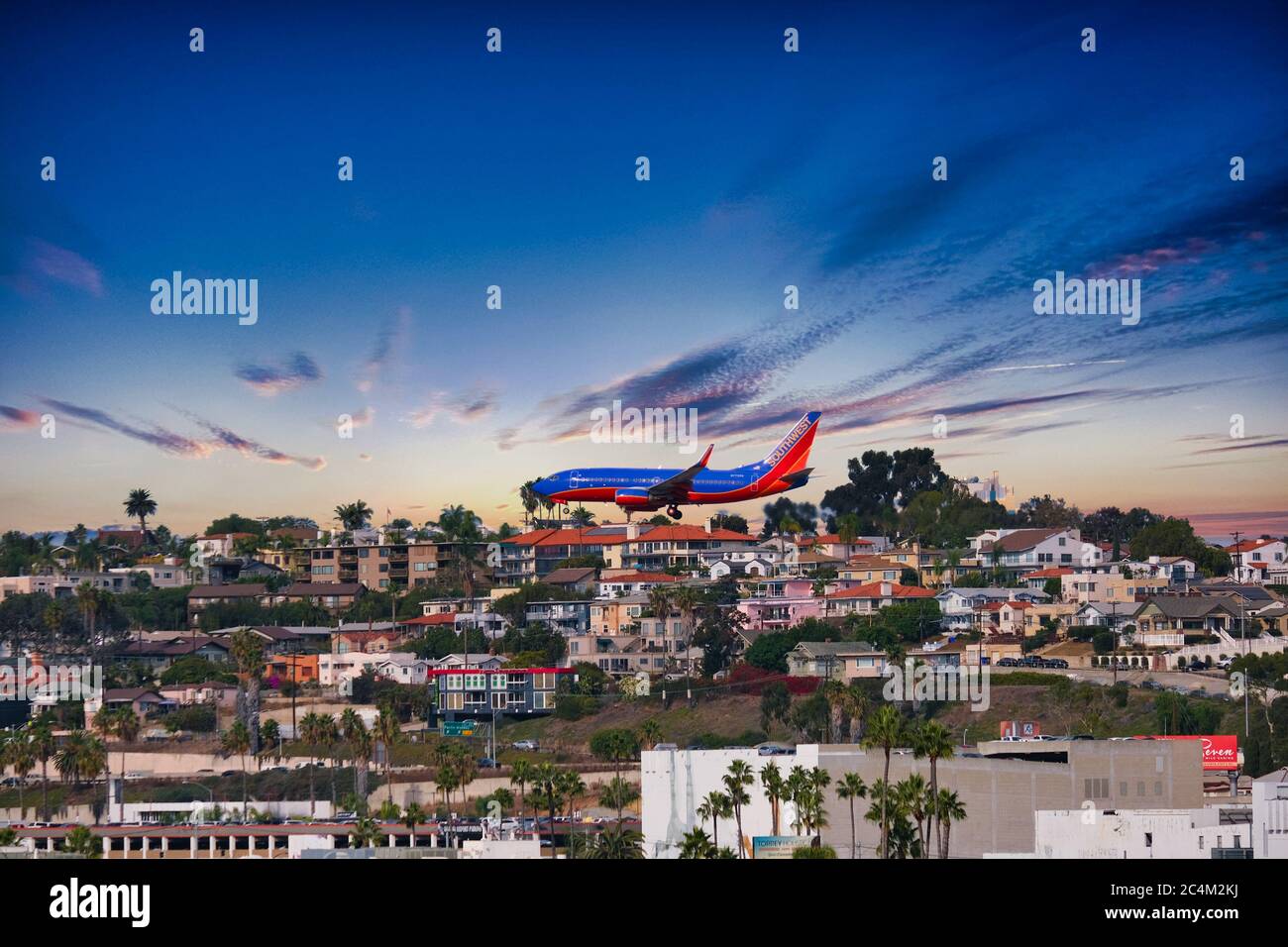 Southwest Airlines Landing in San Diego Stock Photo Alamy