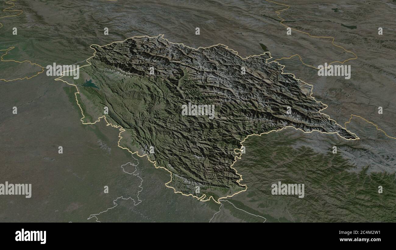 Zoom in on Himachal Pradesh (union territory of India) outlined ...