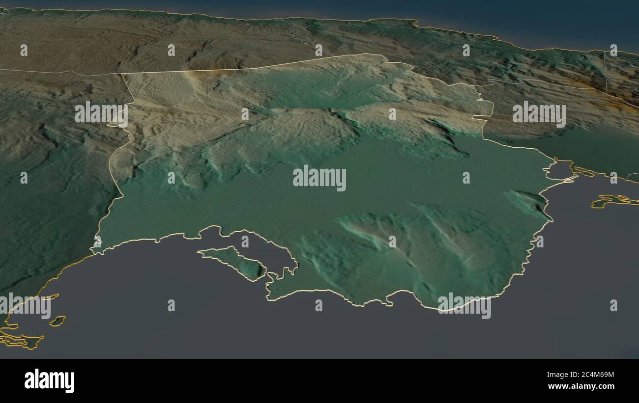 Zoom In On Saint Catherine parish Of Jamaica Outlined Oblique zoom-in-on-saint-catherine-parish-of-jamaica-outlined-oblique