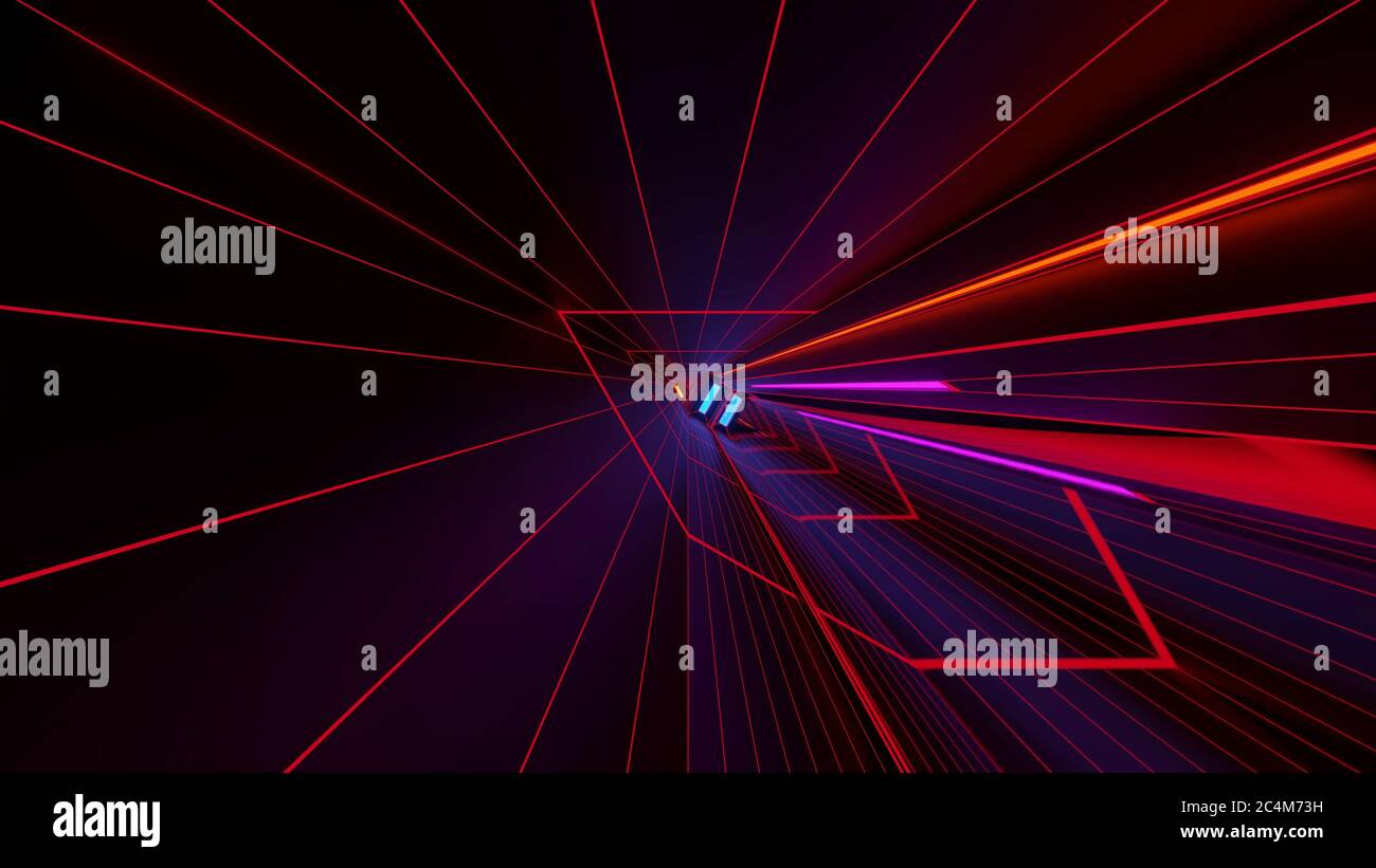 3D rendering futuristic background with colorful glowing abstract neon ...