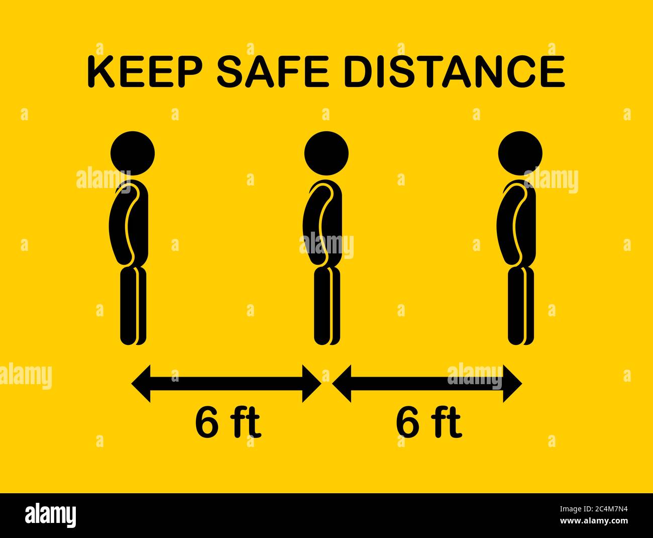 Social distancing icon. Keep Safe Distance 6 Feet or 2 meter.Quarantine