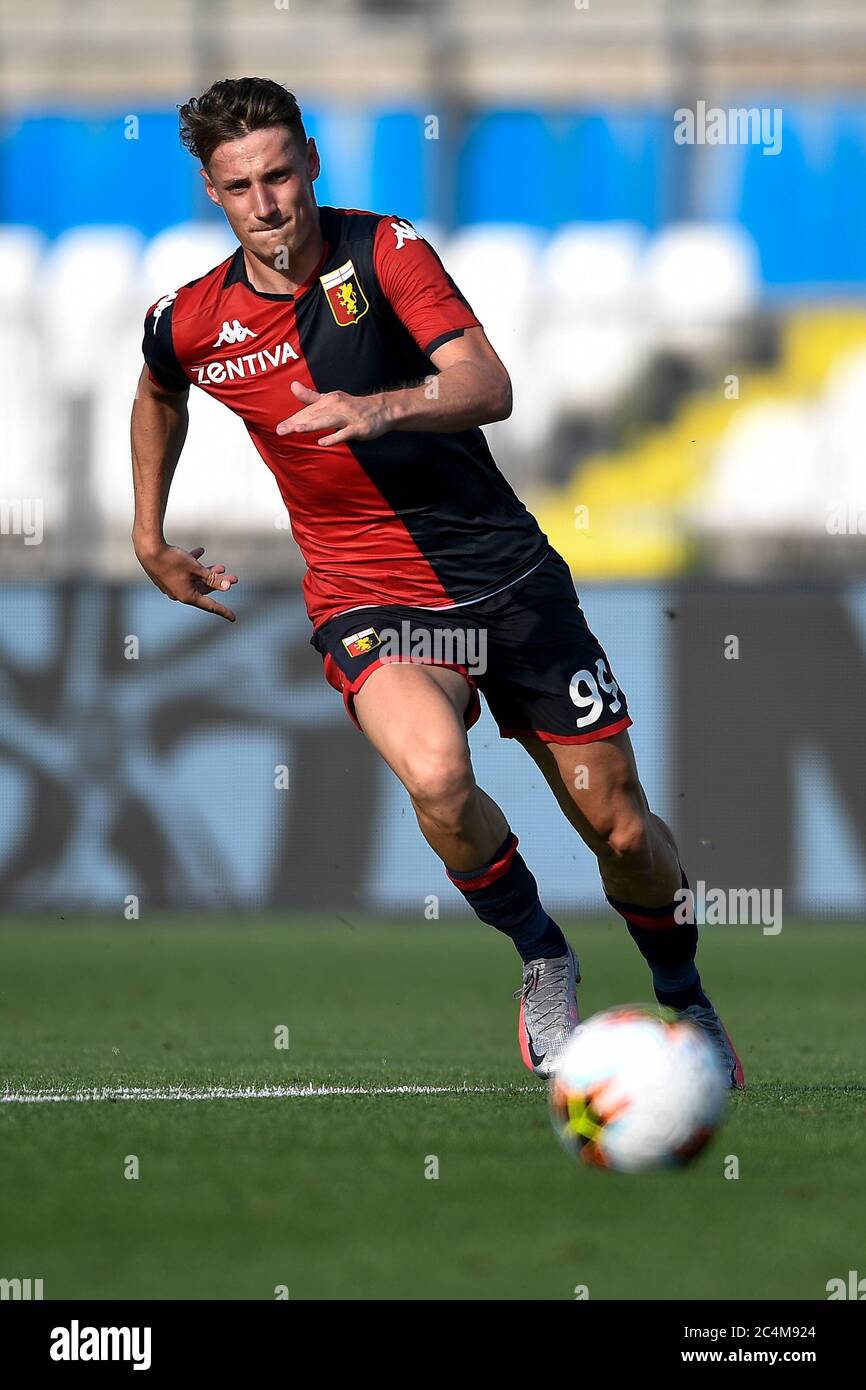 Brescia, Italy - 27 June, 2020: Andrea Pinamonti of Genoa CFC in action during the Serie A football match between Brescia Calcio and Genoa CFC. The match ended in a 2-2 tie. Credit: Nicolò Campo/Alamy Live News Stock Photo